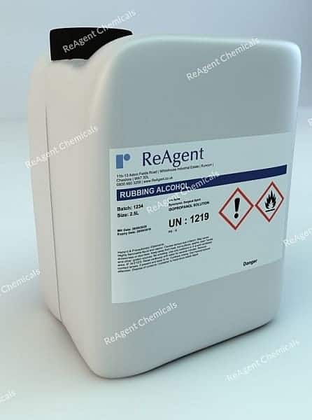 An image showing Rubbing Alcohol in a 2.5litre container