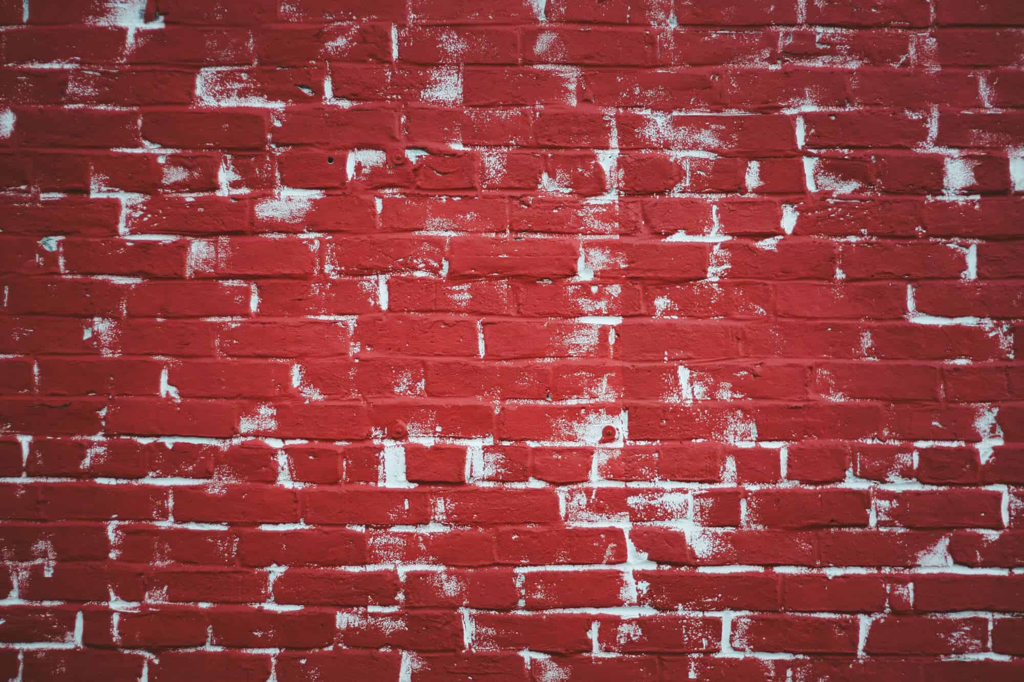 Close up of a red brick wall