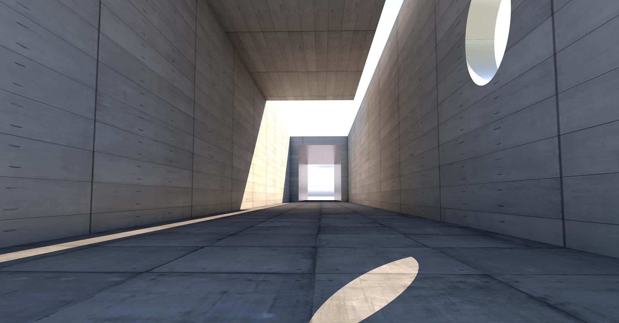 A light concrete tunnel
