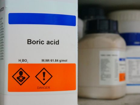 Bottle of boric acid