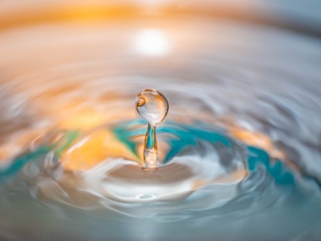 Droplet of water splashing