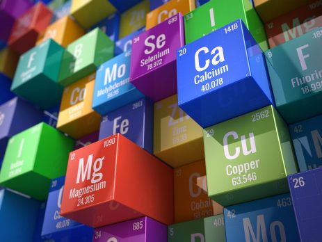 3D render of elements from periodic table