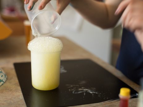 Close up of a student conducting a science experiment