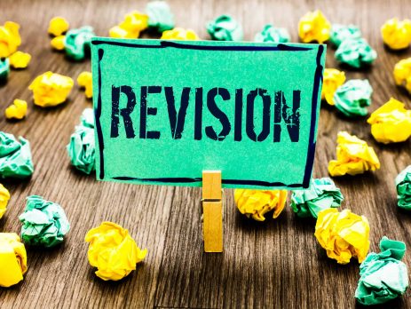 Conceptual hand writing showing Revision