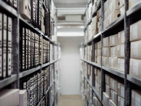 Chemical stock on shelves
