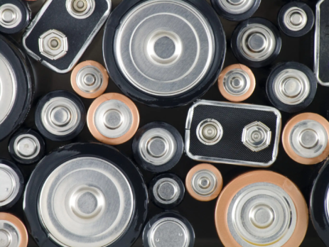 Top-down photo of various batteries