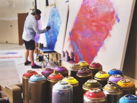 Graffiti artist at work