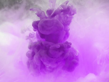 Purple swirl of powder paint
