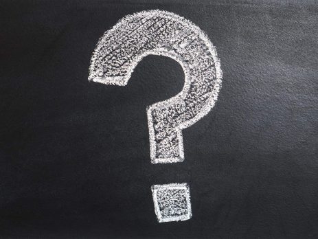 Chalk question mark on a blackboard