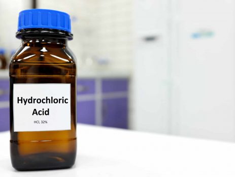 Bottle of hydrochloric acid