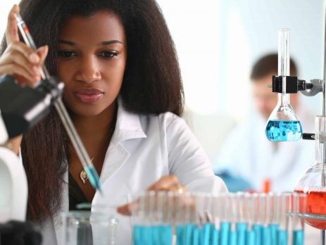 Female scientist in chemistry lab