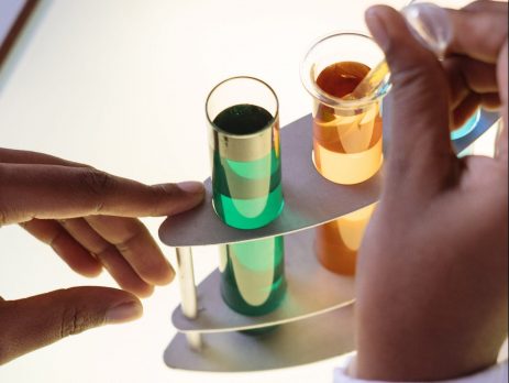 Different grades of chemical in test tubes