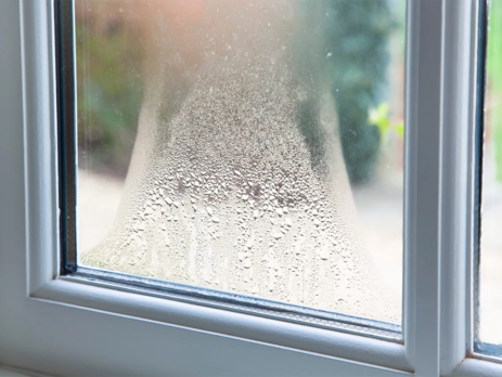Condensation in a double glazed window