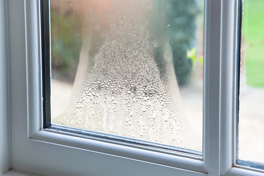 Condensation in a double glazed window