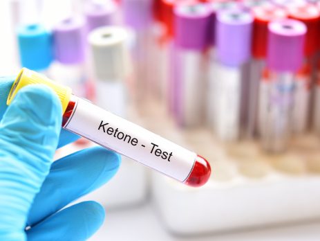 Blood sample tube for a ketone test