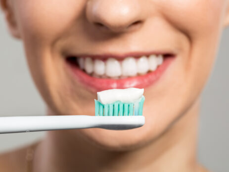 Closeup of toothbrush and toothpaste
