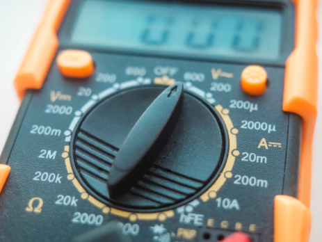 A device for measuring the current, resistance, and tension of an electric circuit.