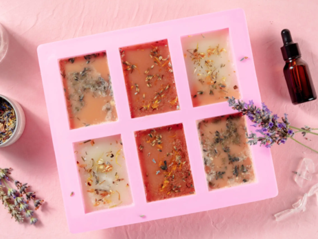Handmade soap in silicone mould