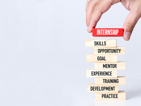 Wooden building blocks showing the concept of internships