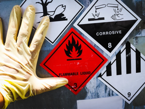 Corrosive chemical label