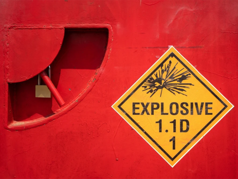 Explosive hazard sign