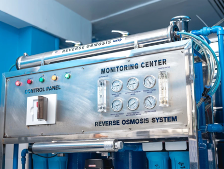 Reverse osmosis equipment in a factory
