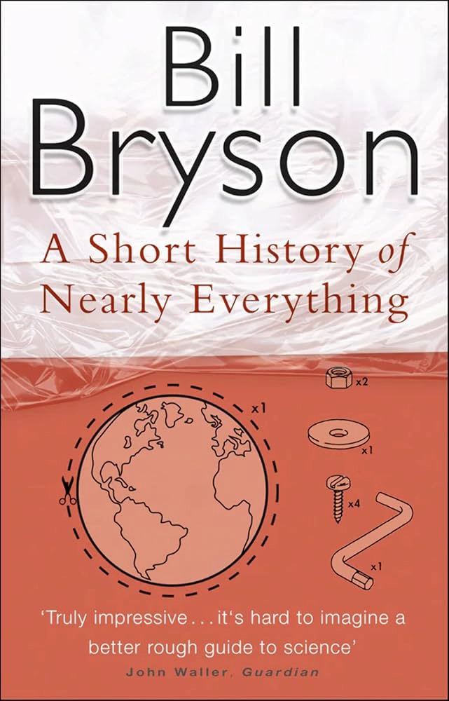 Front cover of Bill Bryson's book called a short history of nearly everything