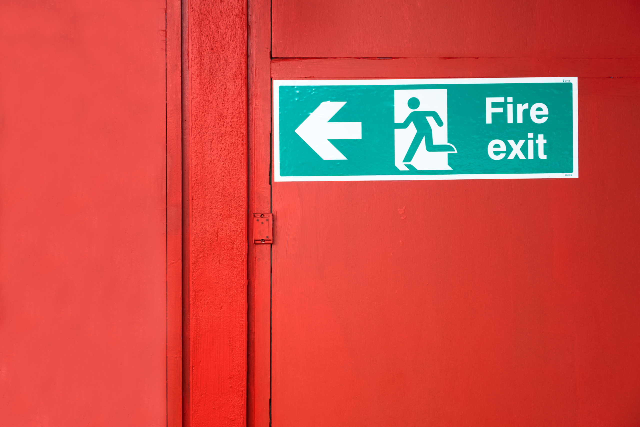 School fire exit sign